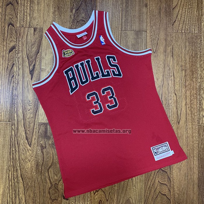 Camiseta Chicago Bulls Scottie Pippen NO 33 1997-98 NBA Finals Mitchell & Ness Rojo